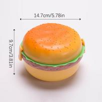 Hamburger Shape Lunch Box Double Layer Cute Burger Bento Box Food Container Set 01 orange