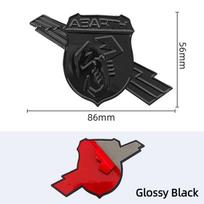 Car front grille Emblem Sticker Tail Badge Body Decal For Abarth 500 124 595 Tipo Panda Argo Freemont Viaggio Bravo Punto Abarth-Glossy Black