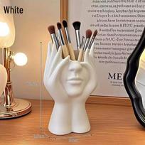 Humanoid Makeup Brush & Pen Holder Storage Box - Xiaohongshu Recommended white