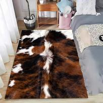 Cowhide Cow Print Large Bath Mat Western Area Rug for Farmhouse Cowboy Decor, Non-Slip Rug for Floor Bedroom 40x60cm