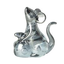Beautiful Lucky Mouse Rat Figurine Exquisite Mini Animal Model Cartoon Clear Crystal Crafts Table Ornaments Living Room