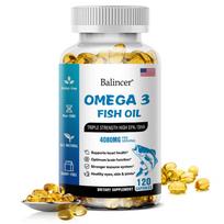 Omega-3 žuvų taukų maisto papildas, su vitaminu C, EPA, DHA, 120 minkštųjų kapsulių buteliuke 120 Capsules white