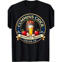 Funny Hard Dickens Cider Drinking Humor Vintage Pinup T-Shirt, Casual Wear, Humorous Apparel, Retro Design, Pinup Style, Breathable Material, S juoda