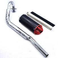 Dirt Pit Bike Exhaust Muffler With Pipe Fit For Chinese Dirt Pit Bike 110cc 125cc 150cc Multi-piece raudona