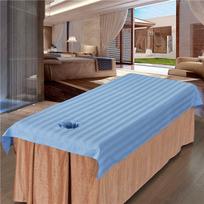 White Pure Cotton Massage Bed Sheet with Face Hole for SPA or Wellness Club 76cm x 2m black