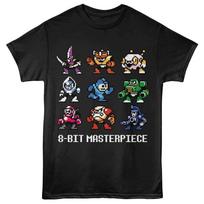 Mega Man - 8 Bit Masterpiece - Front Print  Solid Children's T-shirt - Black 130