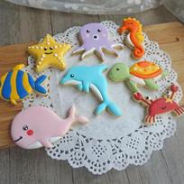 8 vnt. Jūros žuvų gyvūnų pjaustyklė Sugarcraft tortų dekoravimui Sausainių pyragaičių formelė