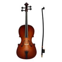 Medinis mini violončelės modelis su stovu, 4 stygų violončelės instrumentas, dovana, namų biuro dekoracija, muzikos mylėtojo dovana, 20 cm white