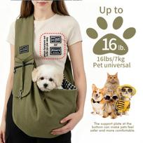 Breathable waterproof foldable pet backpack, large capacity carrier for small medium dogs cats, outdoor travel bag fit teddy bichon pomeranian armijos žalia spalva