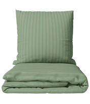 Premium satino patalynės komplektas „Pistachio Stripe Sateen“ (200x220 cm)