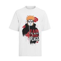 Anime Bio Baumwolle Herren T-Shirt Manga NARUTO Pain Akatsuki Street Outfit 4XL white