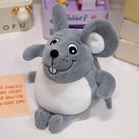 Cute simulated little mouse doll plush toy zodiac mouse doll children's soothing rag doll male birthday gift 16cm（0.07kg） pilka spalva