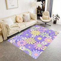 Daisy Flower Pattern Rug Floral Print Floor Mat Carpet Suitable Home Decor Room Bedroom Living Room Reading Bedside Accessories 40x60cm
