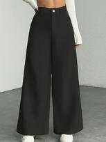 Women's 2025 High-Waisted Vertical Striped Wide-Leg Floor-Length Casual Pants L juoda
