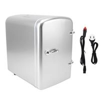 Mini Fridge 36W 4L 6 Cans Capacity Portable Travel Car Refrigerator Cooler Warmer Low Noise DC12V Car Adapter AC100‑240V EU sidabras