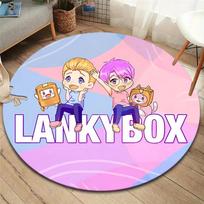 Lankybox Round Area Rug,Carpet Rug for Living Room Bedroom Sofa Playroom Decor,Non-slip Floor Mat 80cmx80cm