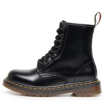 High-top tooling boots women's classic hard leather open-edged bead short boots men's and women's glossy leather boots round-headed locomotive shoes 35
