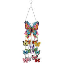Double Sided Flower Butterflies Diamond Painting Wind Chimes Crystal Wind Chimes Pendant Kit for Home Garden Window