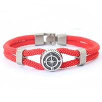 New Compass Bracelet Man Viking Nautical Rope Braslet Bangle Handmade Weaven Surfer Accessories Hombre Marine String Braclet S 18.5cm 7.3Inch raudona
