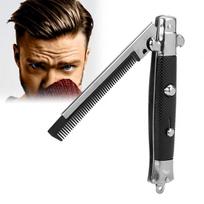 Hair Brush Spring Pocket Oil Hair Comb Folding Shaver Looking Automatic Push juoda