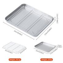 Stainless Steel Baking Pan and Grill Racks Set Kitchen Oil Filter Tray Oven BBQ Oil Drain Tray Cooking Roasting Grilling Tool