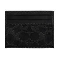 Coach Slim Multi-Card Leather Wallet Men Wallets Silver Black CAJ47-BLK Silver & Black black