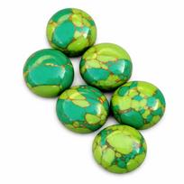 AAA+ Green Copper Turquoise Cabochon Round, Flat Back Natural Gemstone, High Grade Turquoise for Jewelry Making 5mm žalia