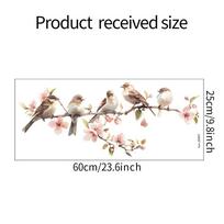 PVC Decorative Flower Birds Sticker Static Window Decor Vinyl Art Spring Flowers Glass Wall Decal for Home Bathroom Decoration KTJ