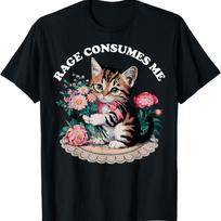 Cat Rage Consumes Me T-Shirt S juoda