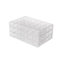 Clear Acrylic Jewelry Storage Box with Multiple Compartments Compact Jewelry Storage Box Practical Organization Box white
