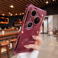 Dėklas Huawei Pura 80 Ultra 80 Pro plius Madingas Galvanizuotas Skaidrus Keturi Kampai Atsparus Smūgiams Galinis DangtelisFor Huawei Pura80 Huawei Pura 80