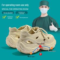 Medical Operating Room Slippers for Unisex Arch Support Non-Slip Sandals for Outdoor and Medical Use 35 chaki