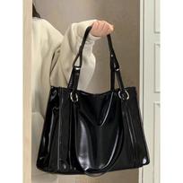 Korean version of retro soft leather large-capacity laptop bag, college student book tote bag, class commuter bag oblique span bag juoda