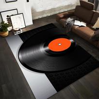 Vintage Vinyl Record Design Carpet for Living Room, Music Lover Decor Suitable for use as an anti-slip for living room bedroom sofas 40x60cm( 15x23in )