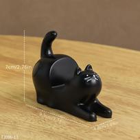 Stretching Cat Figurine, Calico Cat Phone Stand, Desktop Decoration, Creative and Practical for Lazy Binge-Watching juoda