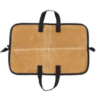 Waterproof Chef Tool Storage Bag Waxed Canvas Knife Roll Bag Chef Knife Bag  for Kitchen Utensils chaki