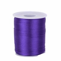 100m Craft String 1.5mm Satin Rattail Cord Solid Color Durable Braided Cord Silky Trim Versatile Beading String Jewelry Making violetinė
