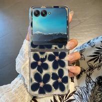Gėlėtas raštas Telefonų dėklas Motorola Razr 60 Ultra Razr 50 40 Ultra 60 50 40 Skaidrus Atsparus smūgiams Kietas PC Sulankstomas dangtelis Motorola Razr 60 Ultra
