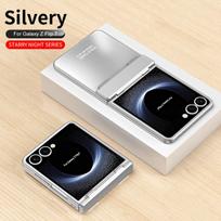 For Samsung Galaxy Z Flip 7 Star Series Plating PC Anti-Drop Anti-Fingerprint Anti-Slip Phone Case For Galaxy  Z Flip 7 sidabras