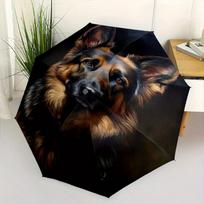 German Shepherd Dog Art Umbrella - Automatic Open/Close,& Sun Shield,8-Rib Heavy-Duty Canopy,Auto-Folding Pet Lover Gift fo