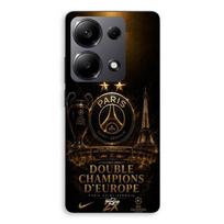 Case For Xiaomi Redmi Note 13 Pro 4G PSG champions league 2 stars black and gold Maniacase juoda
