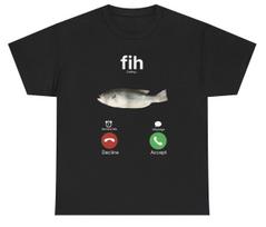 Fih T Shirt Funny Weirdcore Fish Calling Humor Tee XL