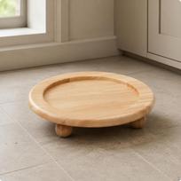 Wooden Pet Bowl Holder Finish Rounded Feeding Surface Table 13CM Single Bead 13CM - Single Bead