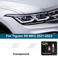 Smoke Black Pre Cut Car Headlight Protective Film For Volkswagen Tiguan MK3 5N MK2 Anti-Scratch High-Gloss Auto Vinyl Wrap Film For 5N MK2 21-23 CLR