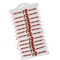 12 Pack Adjustable Cherrys Braided Bracelets With Alloy and Crystals Beads for Women Girls Gift