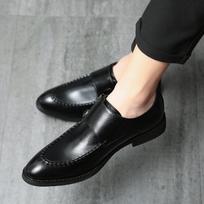 Men Leather shoes slip on Dress Lazy Square-toe Loafers Confortable fashion Shoes Casual Slip On Travel Outdoor for men shoes 7 juoda