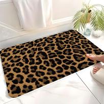 Leopard Print Bathroom Mat Kids Room Bedroom Decoration Balcony Anti-Slip Doormat Living Room Bedside Area Rugs 40x60cm