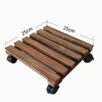 4 ratukai riedanti pagrindo padėklai augalo stovas buitinis sodas medinis judinamas gėlių vazono pagrindas judinamas gėlių vazono vežimėlis 25cmx25cm brown