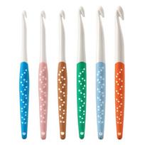 Pack of 6 Cherrys Two Tone Crochet Hook with Ergonomic Handle for Comfortable Grip Multiple Size 1
