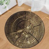 Wood Print Round Rug Area Minimalist Soft for Living Room Bedroom Home Decor Floor Mat Slip-resistant Wear-resistant Beautiful 40x40cm